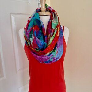 NWOT Anthropologie Stunning Colorful Infinity Scarf / Cami sold Separately